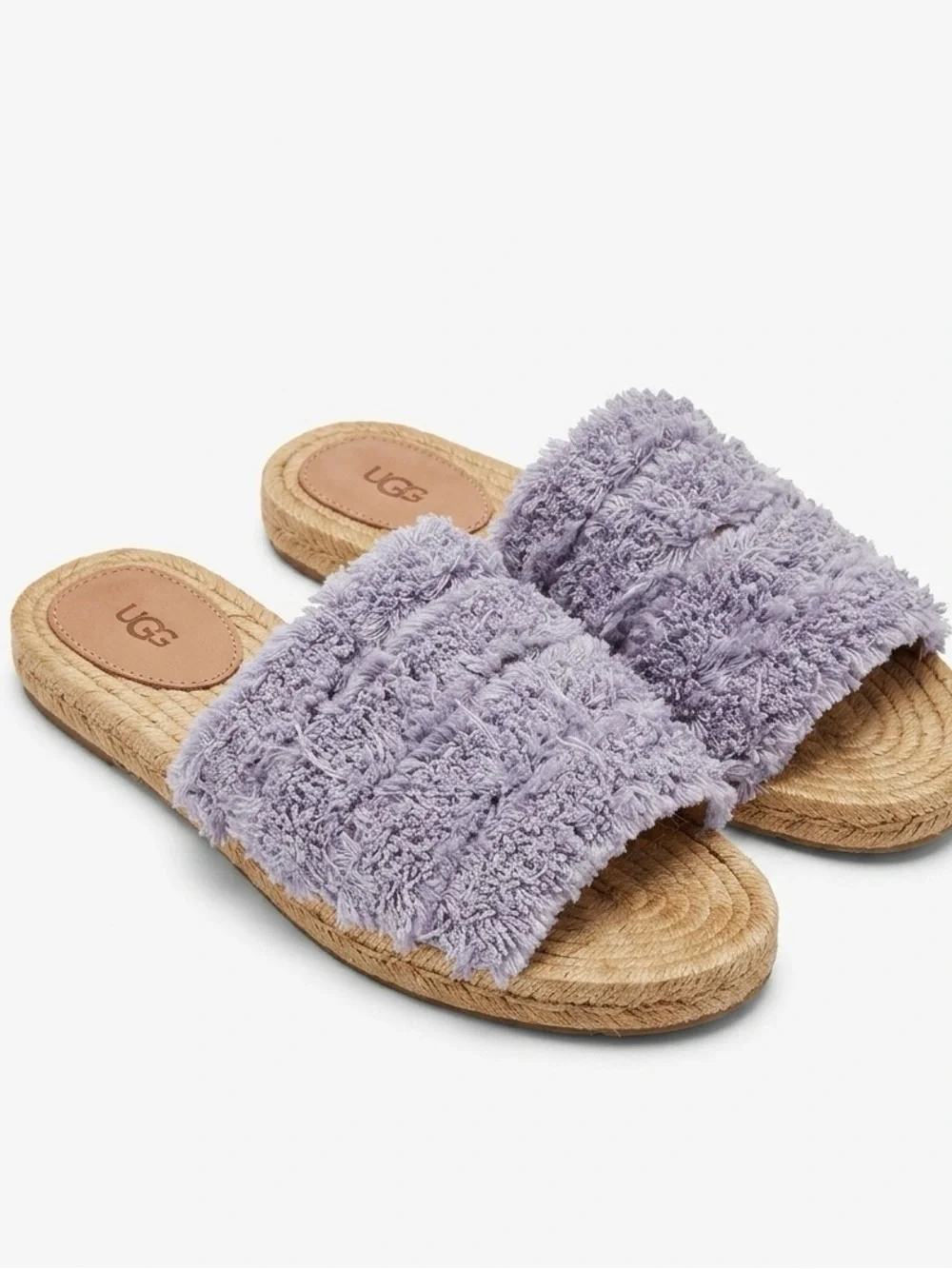 UGG Fuzzy Slide Espadrille Sandals Lilac Purple 8 Vacationcore